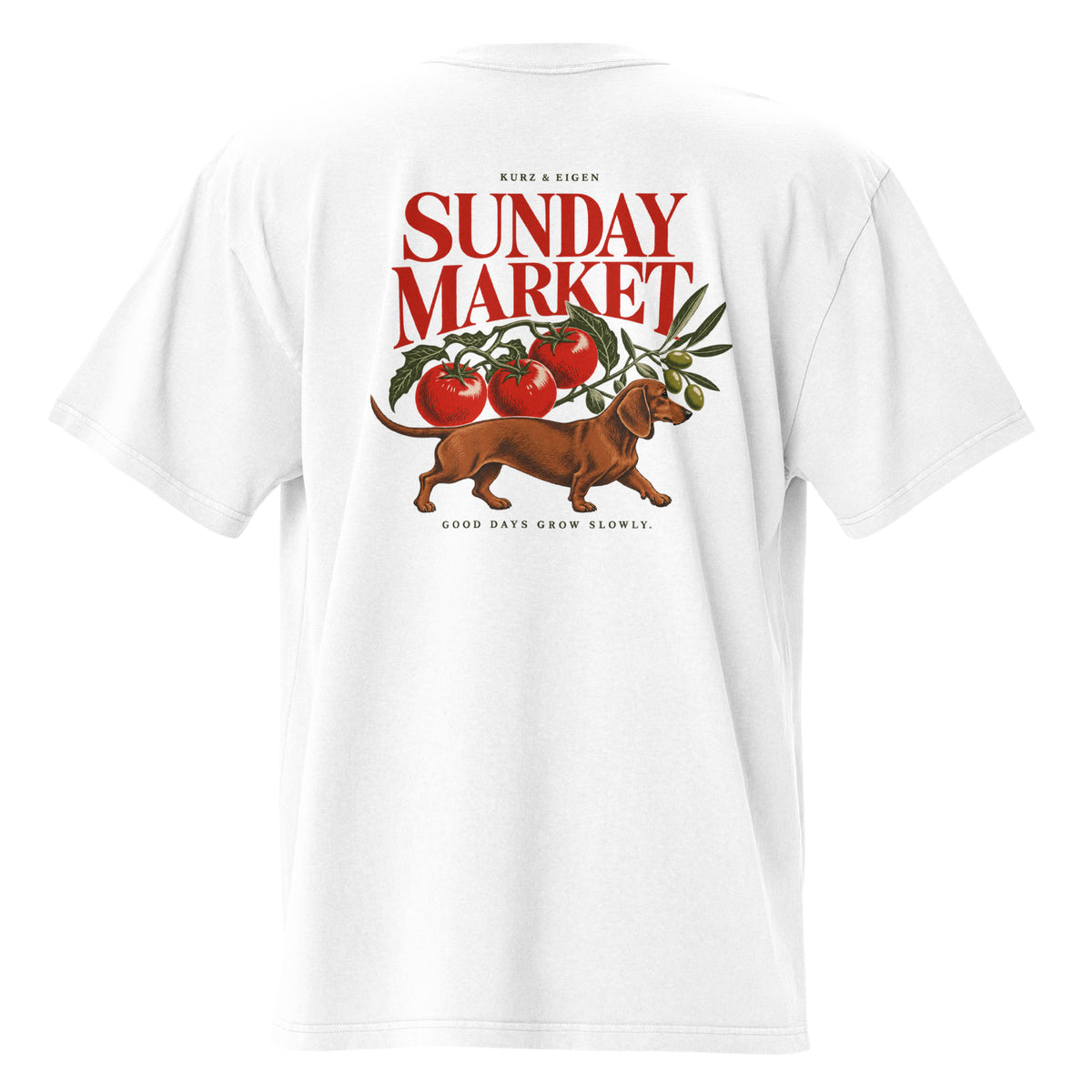 Sunday Market · originales Printful-Produktmockup von hinten · DTFlex